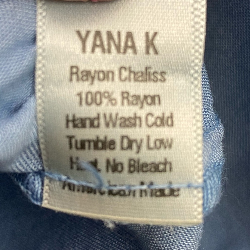 NWT Yana K Mason Top Blue Gray Rayon Tie Dye SMALL - Picture 8 of 9
